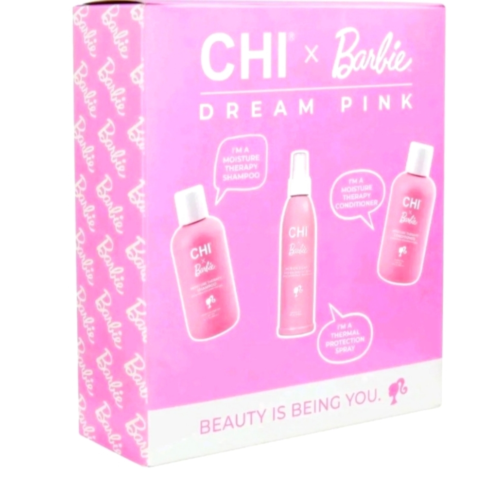 CHI X Barbie Dream Pink Shampoo Conditioner Thermal Protection Spray 3 Piece Set